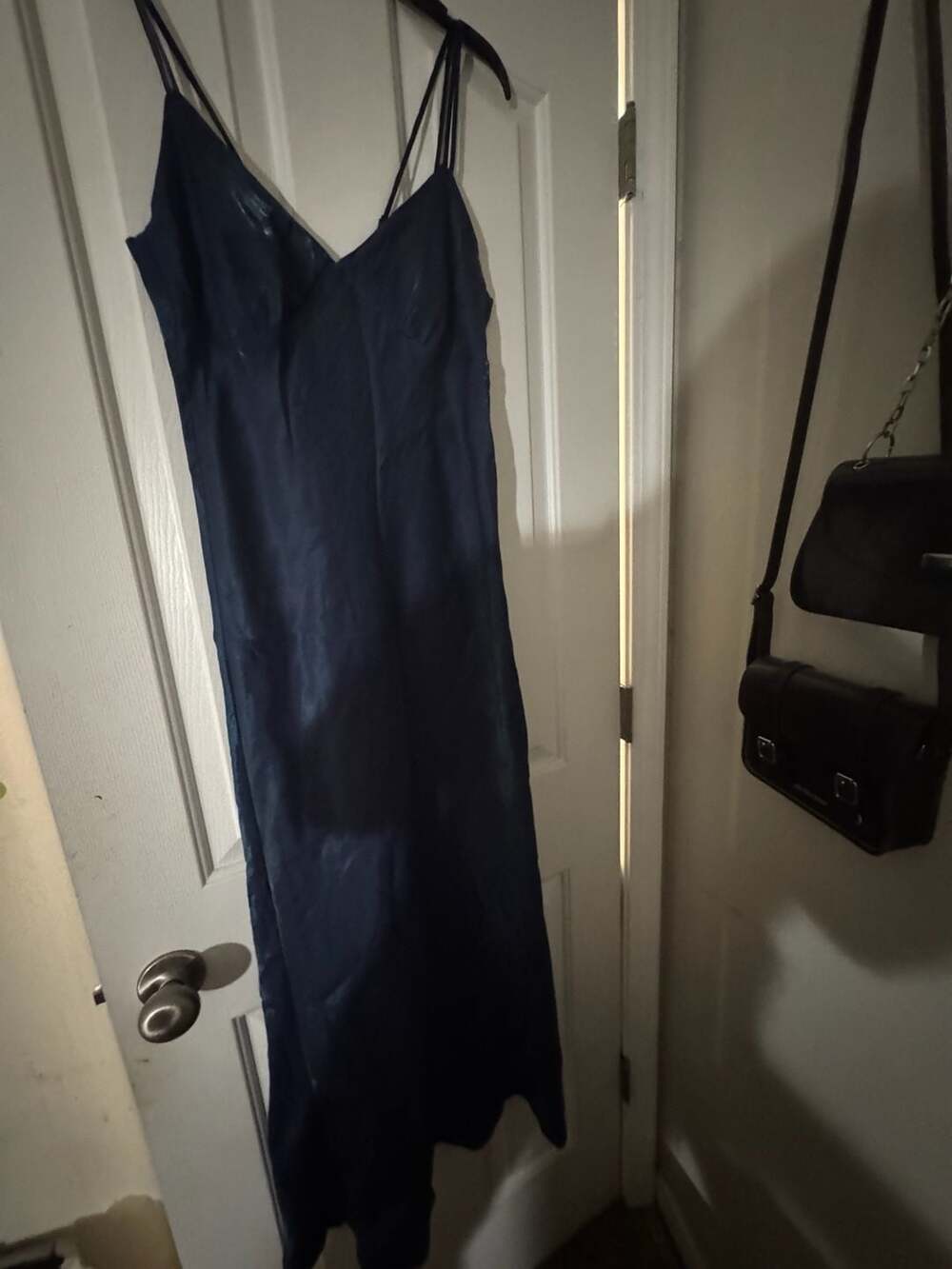 Wild Fable Satin Slip Dress Size M Blue Midi